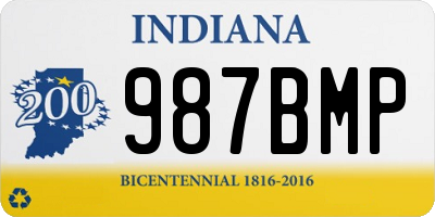 IN license plate 987BMP