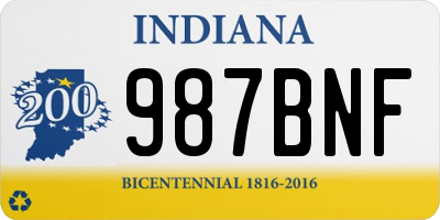 IN license plate 987BNF