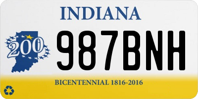 IN license plate 987BNH