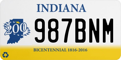 IN license plate 987BNM