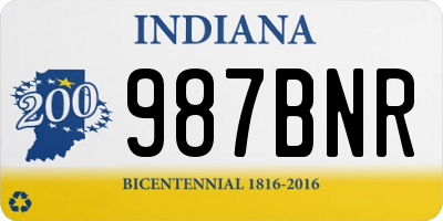 IN license plate 987BNR