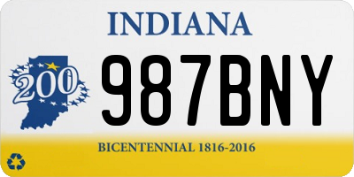 IN license plate 987BNY