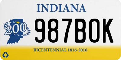 IN license plate 987BOK