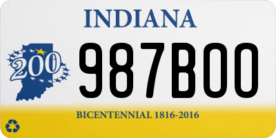 IN license plate 987BOO