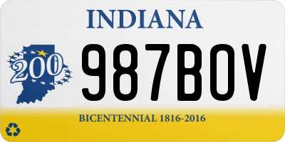 IN license plate 987BOV