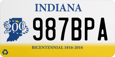 IN license plate 987BPA