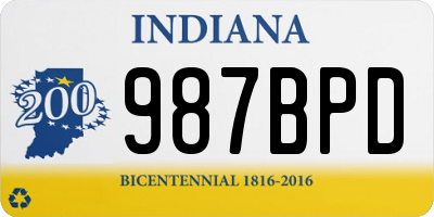 IN license plate 987BPD