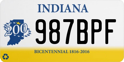 IN license plate 987BPF