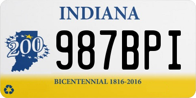 IN license plate 987BPI