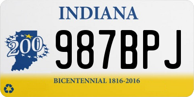 IN license plate 987BPJ