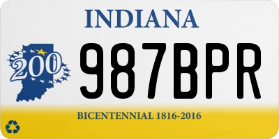 IN license plate 987BPR