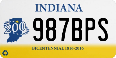 IN license plate 987BPS