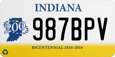 IN license plate 987BPV