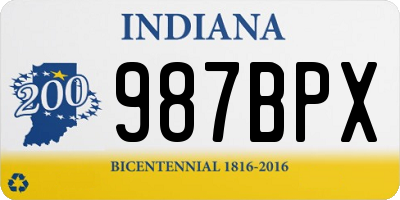 IN license plate 987BPX