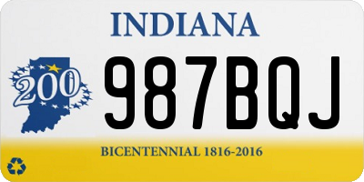 IN license plate 987BQJ