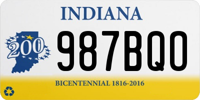 IN license plate 987BQO