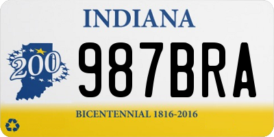IN license plate 987BRA