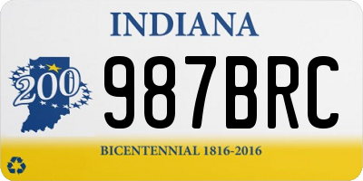 IN license plate 987BRC