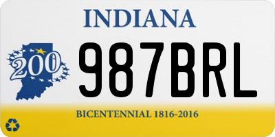 IN license plate 987BRL