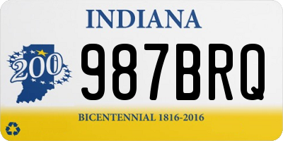 IN license plate 987BRQ