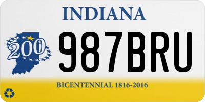 IN license plate 987BRU