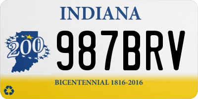 IN license plate 987BRV