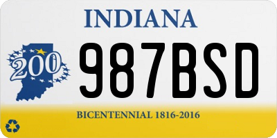 IN license plate 987BSD