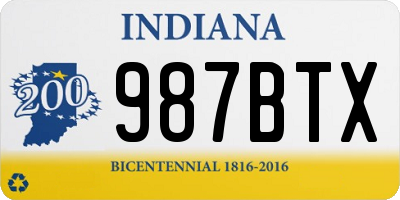 IN license plate 987BTX