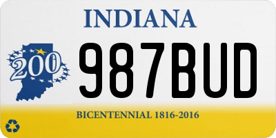 IN license plate 987BUD