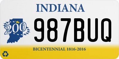 IN license plate 987BUQ