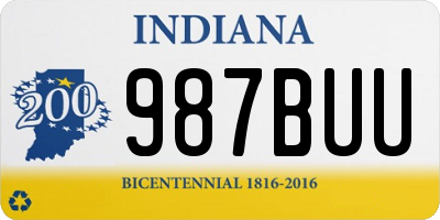 IN license plate 987BUU