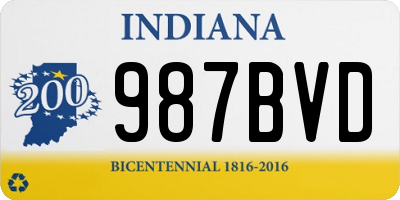 IN license plate 987BVD