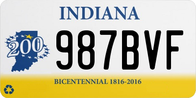 IN license plate 987BVF