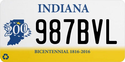 IN license plate 987BVL