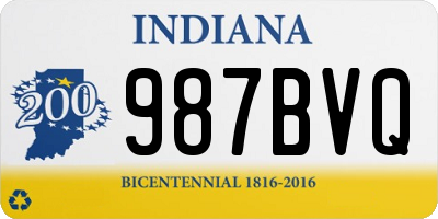 IN license plate 987BVQ