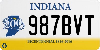 IN license plate 987BVT