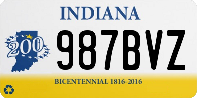 IN license plate 987BVZ