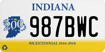 IN license plate 987BWC