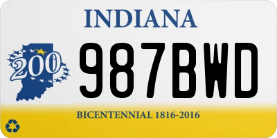 IN license plate 987BWD