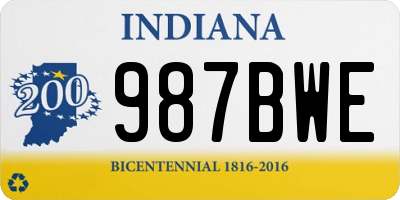 IN license plate 987BWE