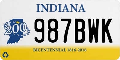 IN license plate 987BWK