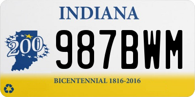 IN license plate 987BWM