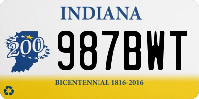 IN license plate 987BWT