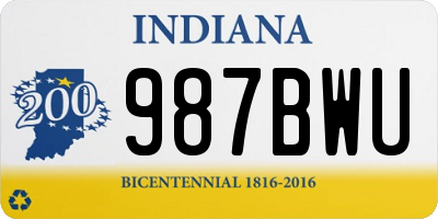 IN license plate 987BWU