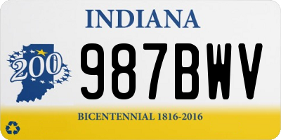 IN license plate 987BWV