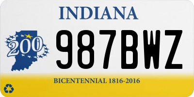 IN license plate 987BWZ