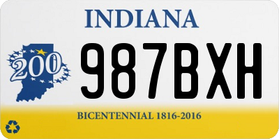 IN license plate 987BXH