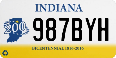 IN license plate 987BYH