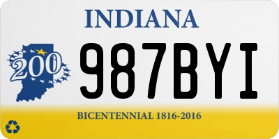 IN license plate 987BYI