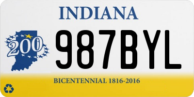 IN license plate 987BYL